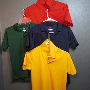 Wonder Nation Kids Yellow Navy Red Green Bundle (4) Distress Polo Size Large